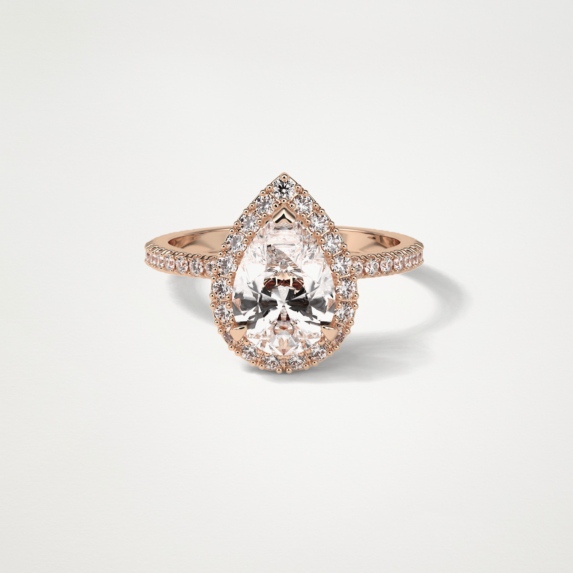 Pear Halo & Pave Moissanite Engagement Ring – 1.93 CT Lab-Created Brilliance in 10K/14K/18K Gold