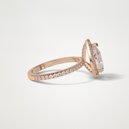 Pear Halo & Pave Moissanite Engagement Ring – 1.93 CT Lab-Created Brilliance in 10K/14K/18K Gold