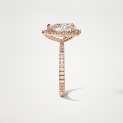 Pear Halo & Pave Moissanite Engagement Ring – 1.93 CT Lab-Created Brilliance in 10K/14K/18K Gold