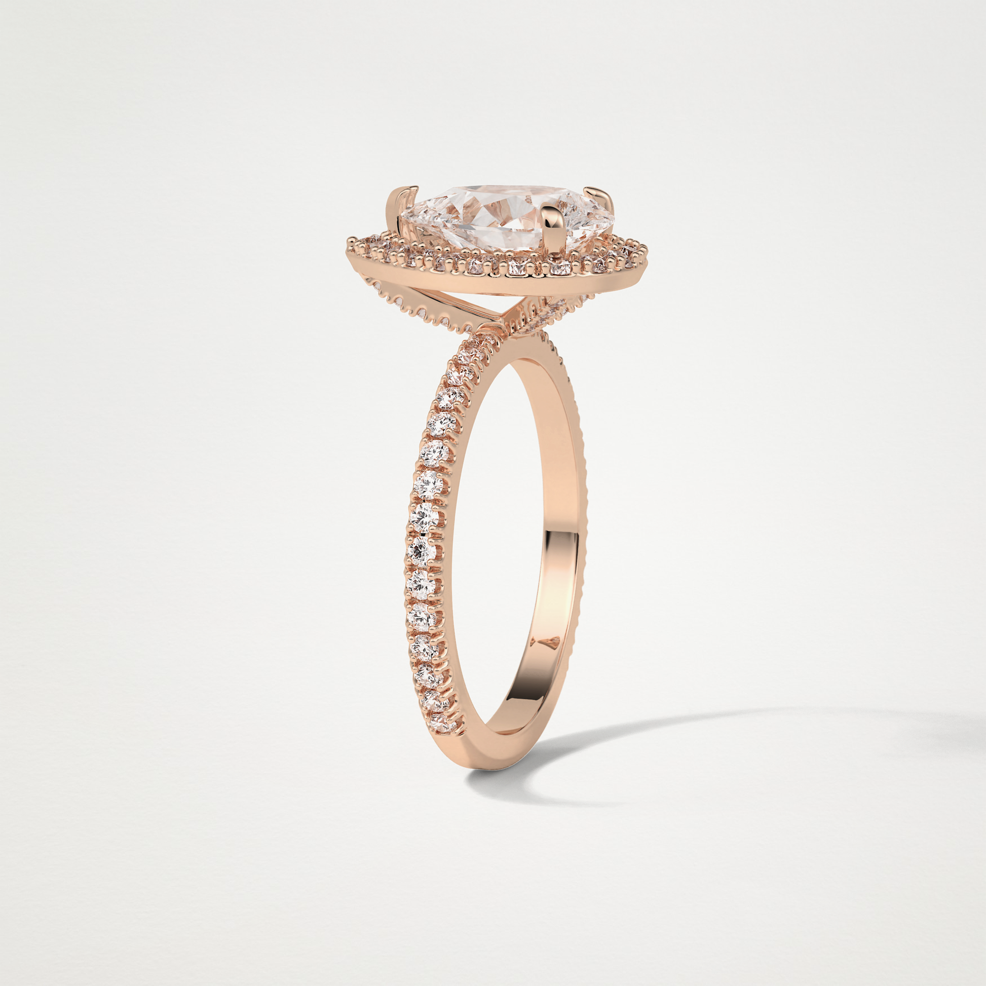 Pear Halo & Pave Moissanite Engagement Ring – 1.93 CT Lab-Created Brilliance in 10K/14K/18K Gold