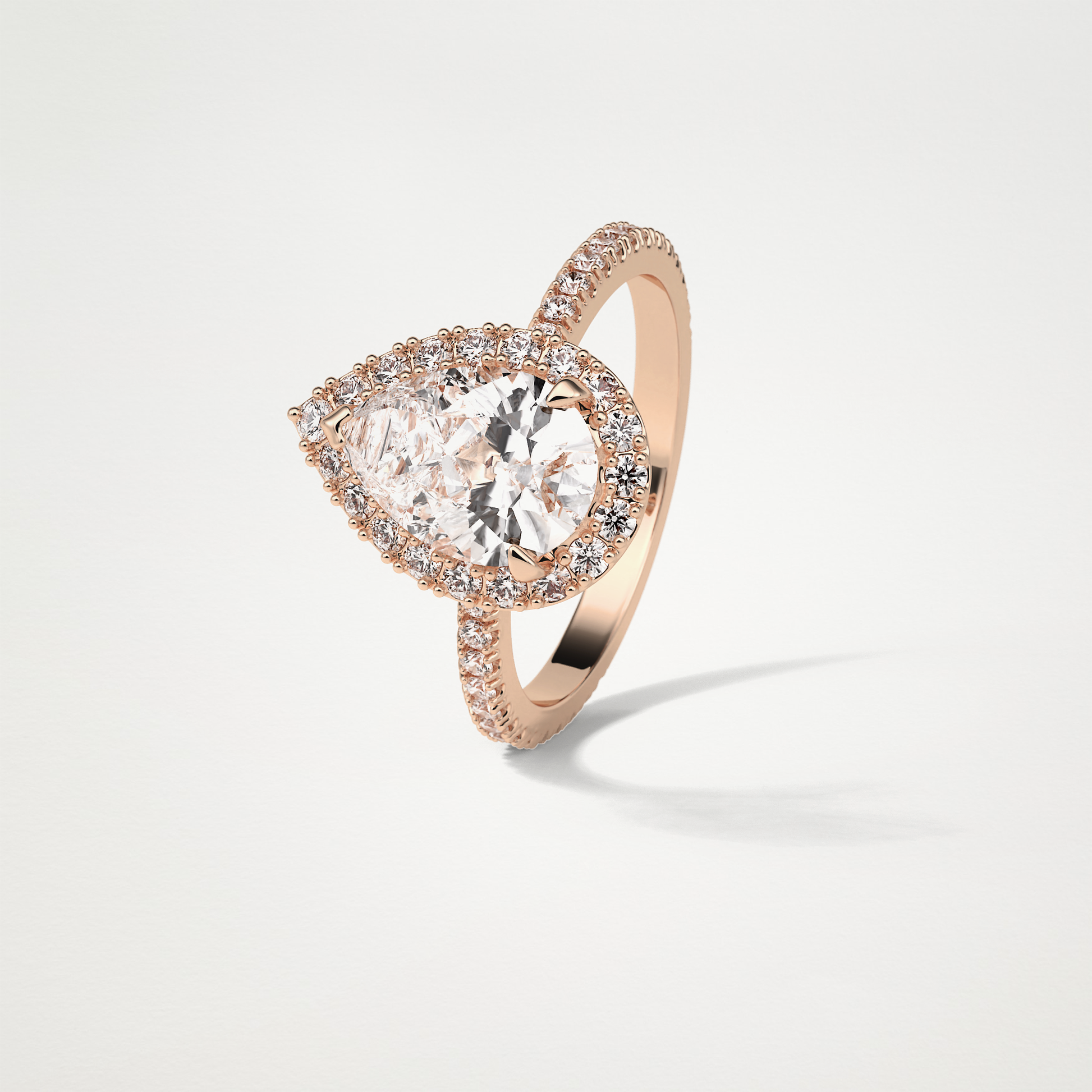 Pear Halo & Pave Moissanite Engagement Ring – 1.93 CT Lab-Created Brilliance in 10K/14K/18K Gold