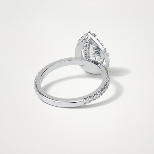 Pear Halo & Pave Moissanite Engagement Ring – 1.93 CT Lab-Created Brilliance in 10K/14K/18K Gold