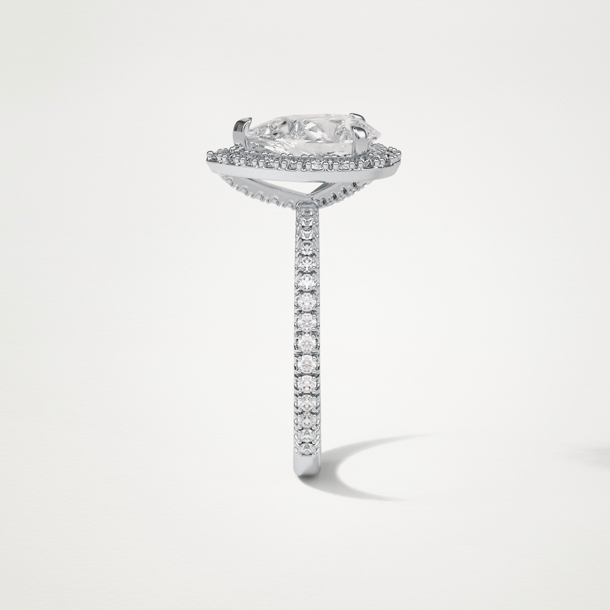 Pear Halo & Pave Moissanite Engagement Ring – 1.93 CT Lab-Created Brilliance in 10K/14K/18K Gold