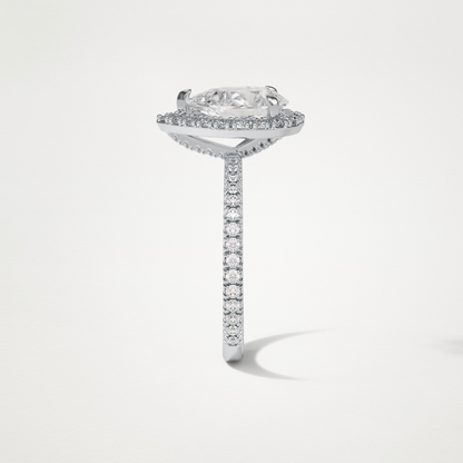 Pear Halo & Pave Moissanite Engagement Ring – 1.93 CT Lab-Created Brilliance in 10K/14K/18K Gold