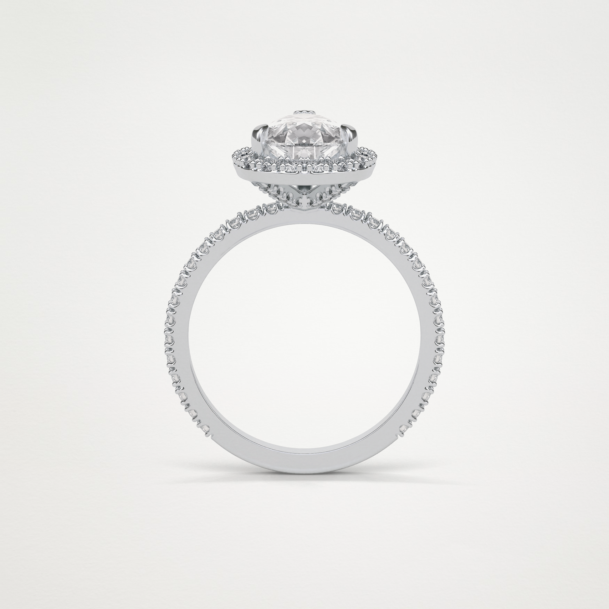Pear Halo & Pave Moissanite Engagement Ring – 1.93 CT Lab-Created Brilliance in 10K/14K/18K Gold