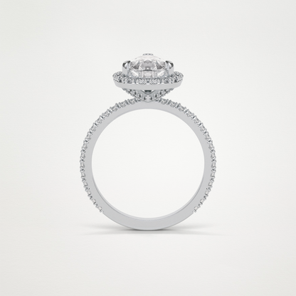 Pear Halo & Pave Moissanite Engagement Ring – 1.93 CT Lab-Created Brilliance in 10K/14K/18K Gold