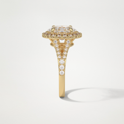 Oval Halo & Split Shank Moissanite Engagement Ring – 2.72 CT Lab-Created Brilliance in 10K/14K/18K Gold