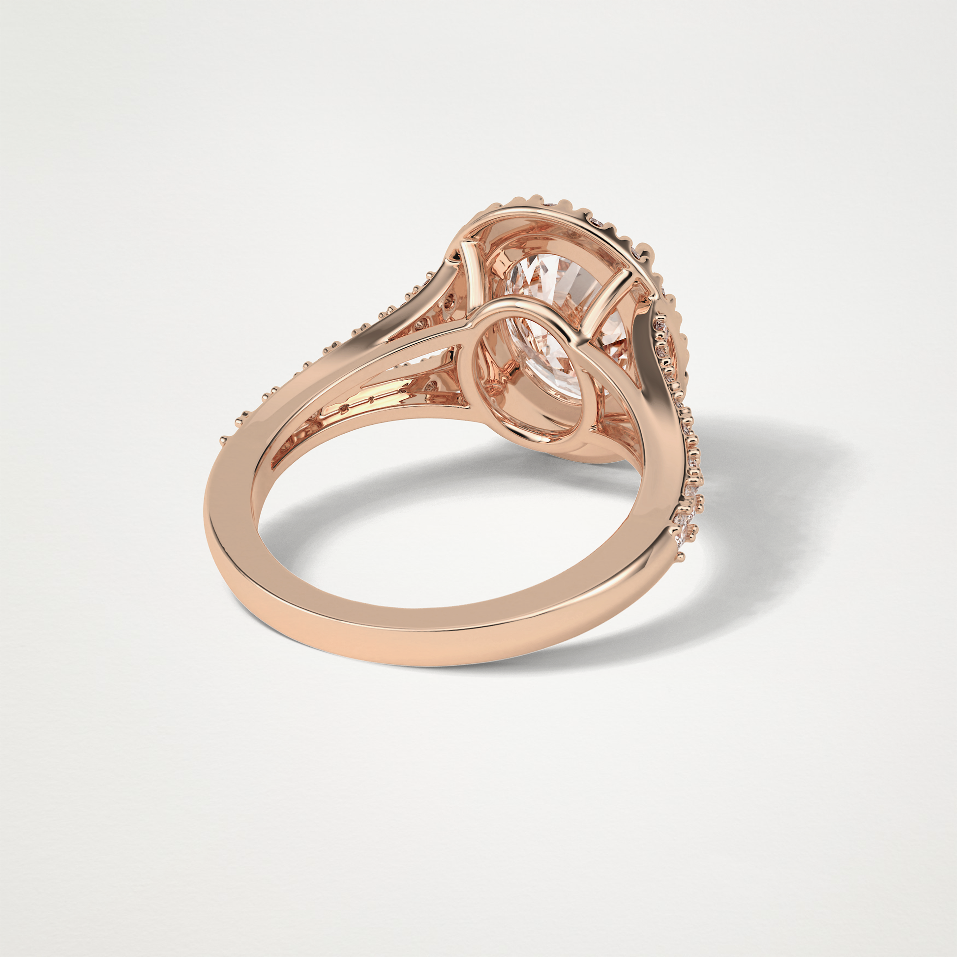 Oval Halo & Split Shank Moissanite Engagement Ring – 2.72 CT Lab-Created Brilliance in 10K/14K/18K Gold