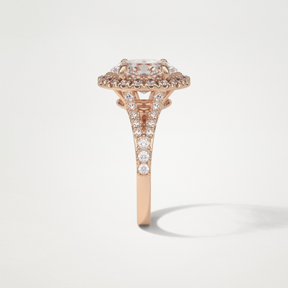 Oval Halo & Split Shank Moissanite Engagement Ring – 2.72 CT Lab-Created Brilliance in 10K/14K/18K Gold