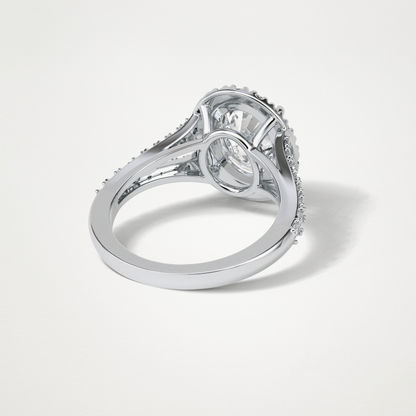 Oval Halo & Split Shank Moissanite Engagement Ring – 2.72 CT Lab-Created Brilliance in 10K/14K/18K Gold