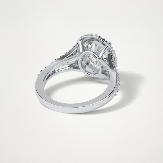 Oval Halo & Split Shank Moissanite Engagement Ring – 2.72 CT Lab-Created Brilliance in 10K/14K/18K Gold