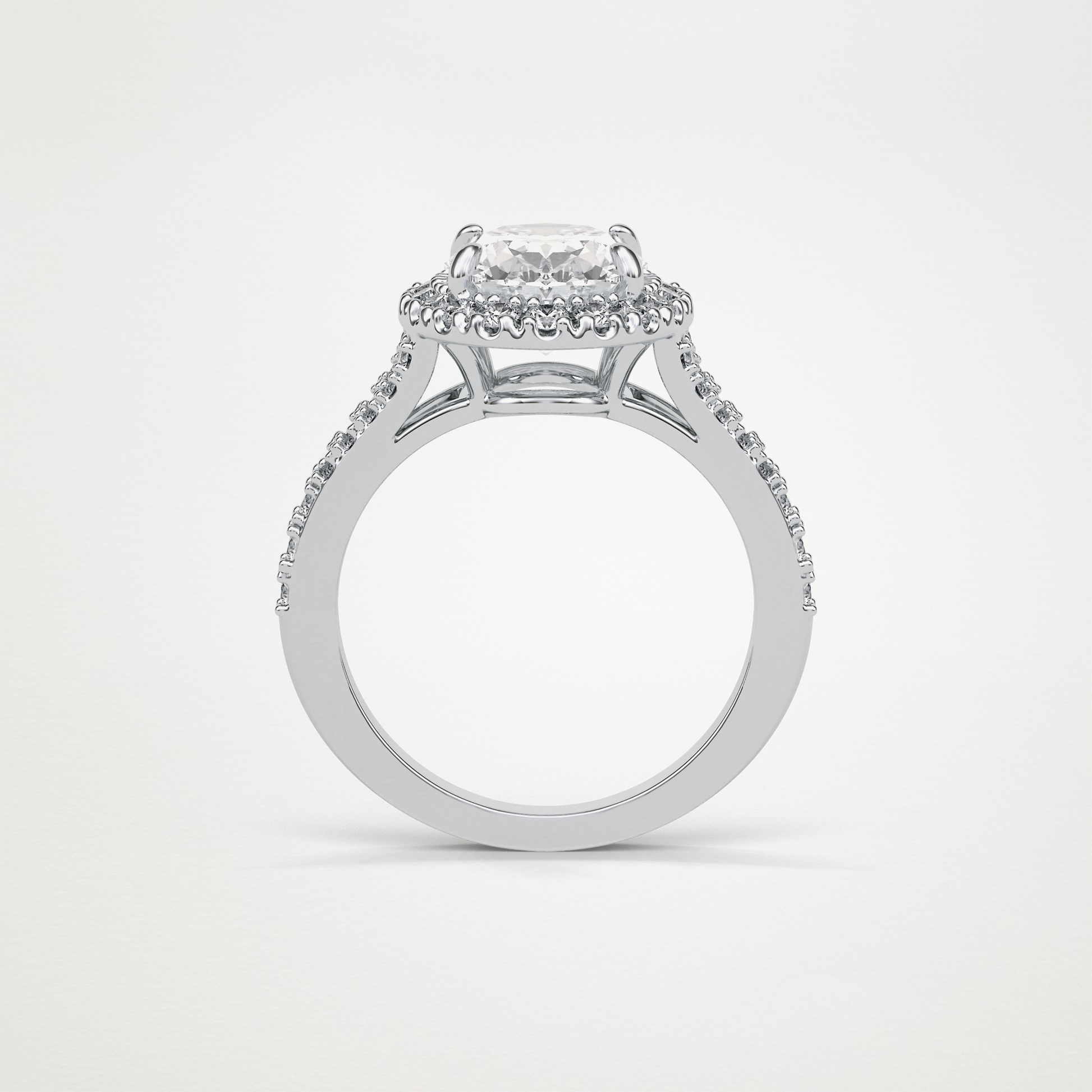 Oval Halo & Split Shank Moissanite Engagement Ring – 2.72 CT Lab-Created Brilliance in 10K/14K/18K Gold