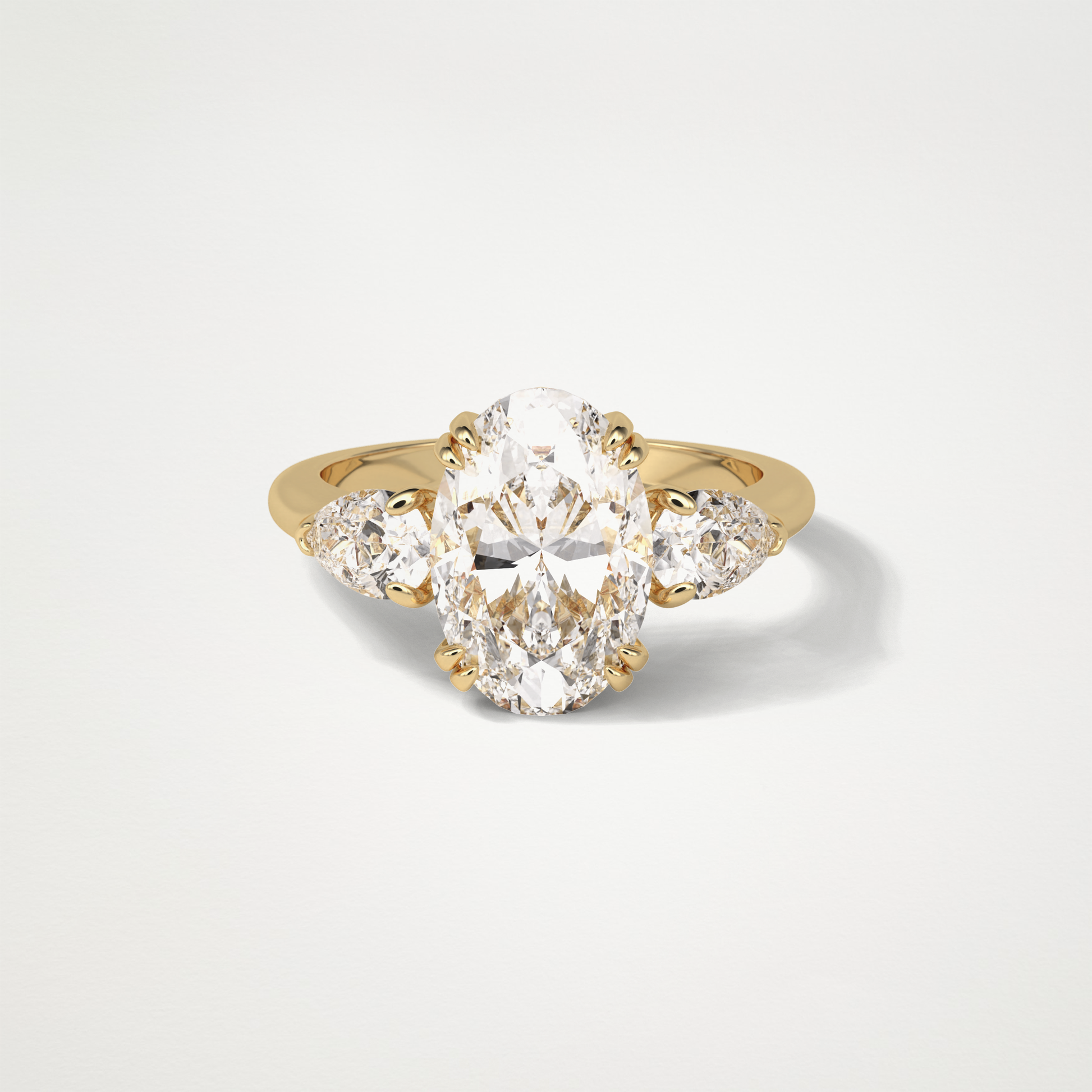 Oval 3 Stone Moissanite Engagement Ring – 3.75 CT Lab-Created Brilliance in 10K/14K/18K Gold