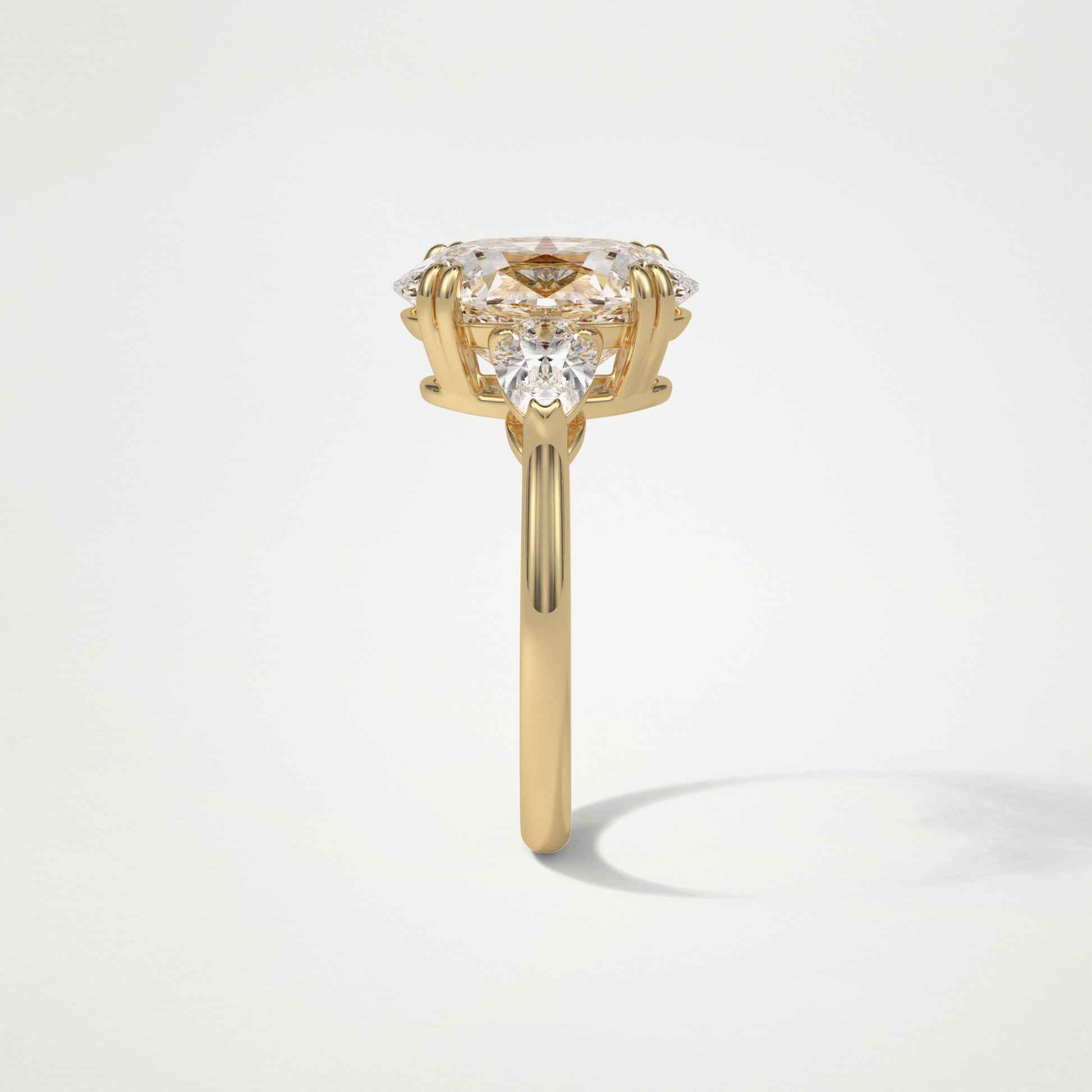 Oval 3 Stone Moissanite Engagement Ring – 3.75 CT Lab-Created Brilliance in 10K/14K/18K Gold