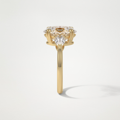 Oval 3 Stone Moissanite Engagement Ring – 3.75 CT Lab-Created Brilliance in 10K/14K/18K Gold