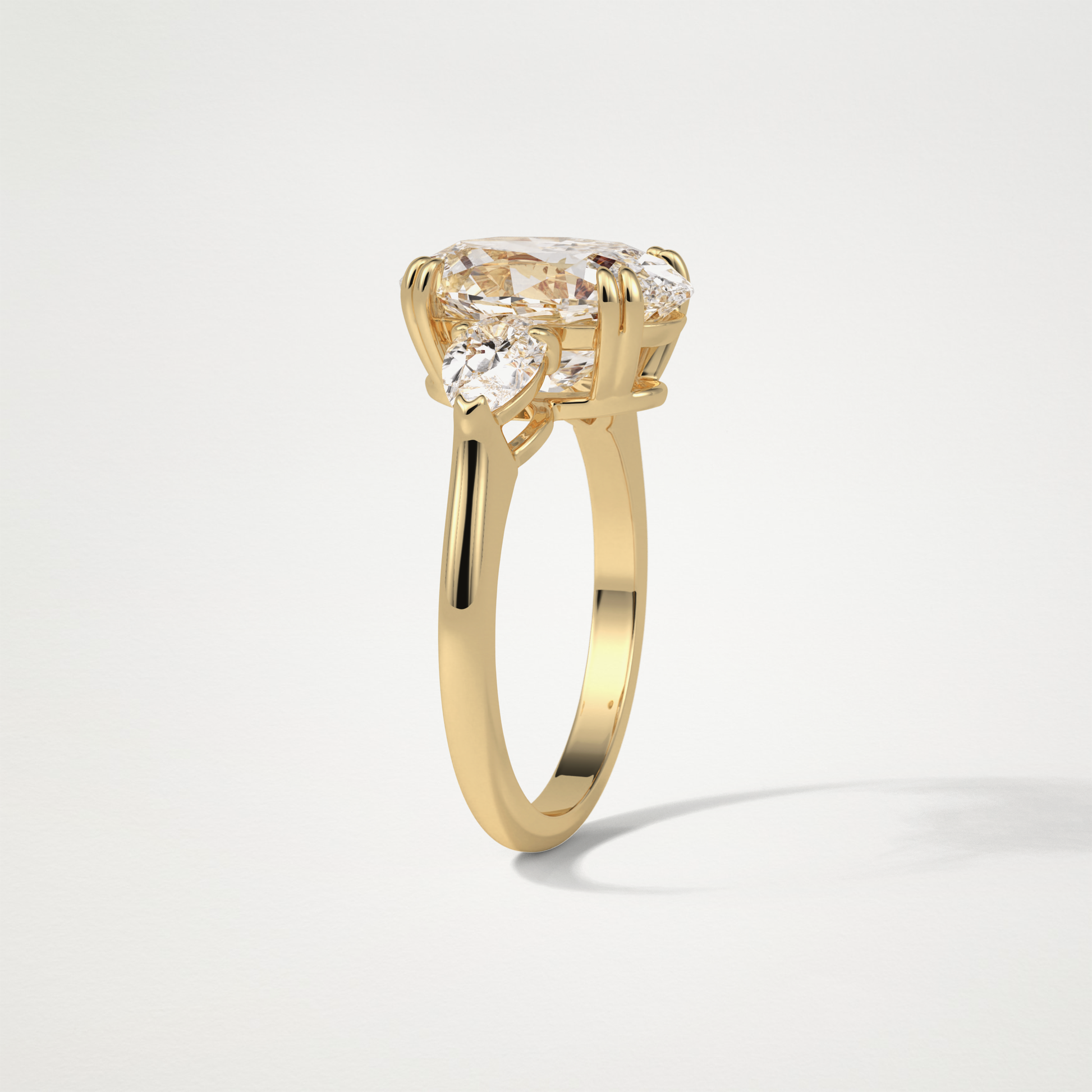 Oval 3 Stone Moissanite Engagement Ring – 3.75 CT Lab-Created Brilliance in 10K/14K/18K Gold