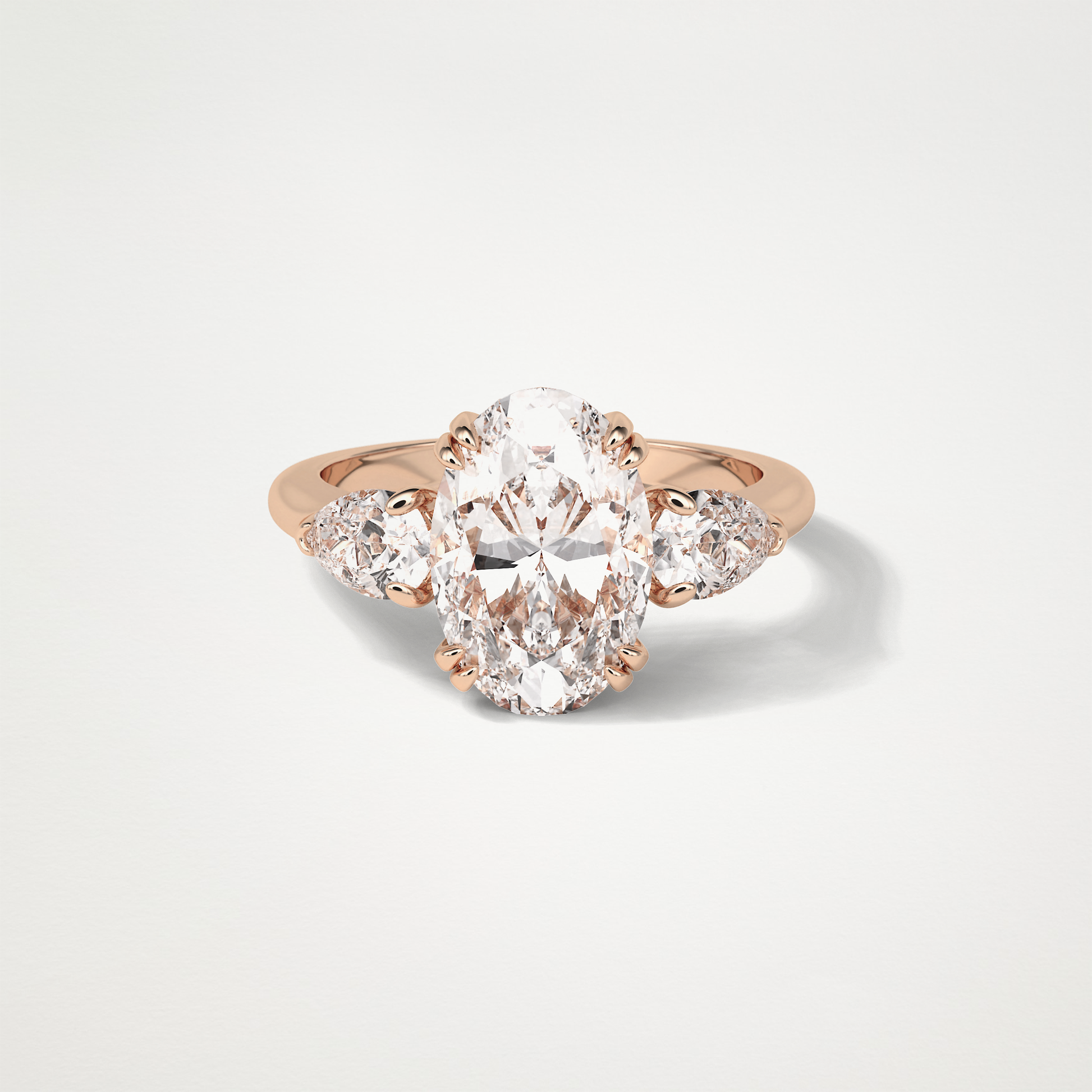 Oval 3 Stone Moissanite Engagement Ring – 3.75 CT Lab-Created Brilliance in 10K/14K/18K Gold