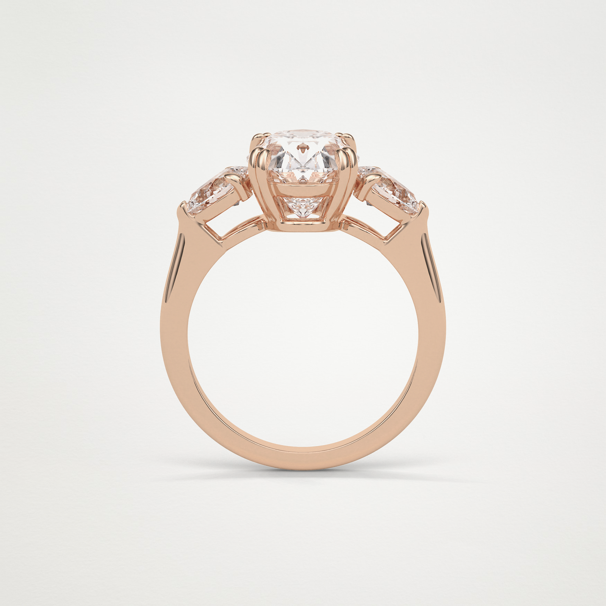 Oval 3 Stone Moissanite Engagement Ring – 3.75 CT Lab-Created Brilliance in 10K/14K/18K Gold