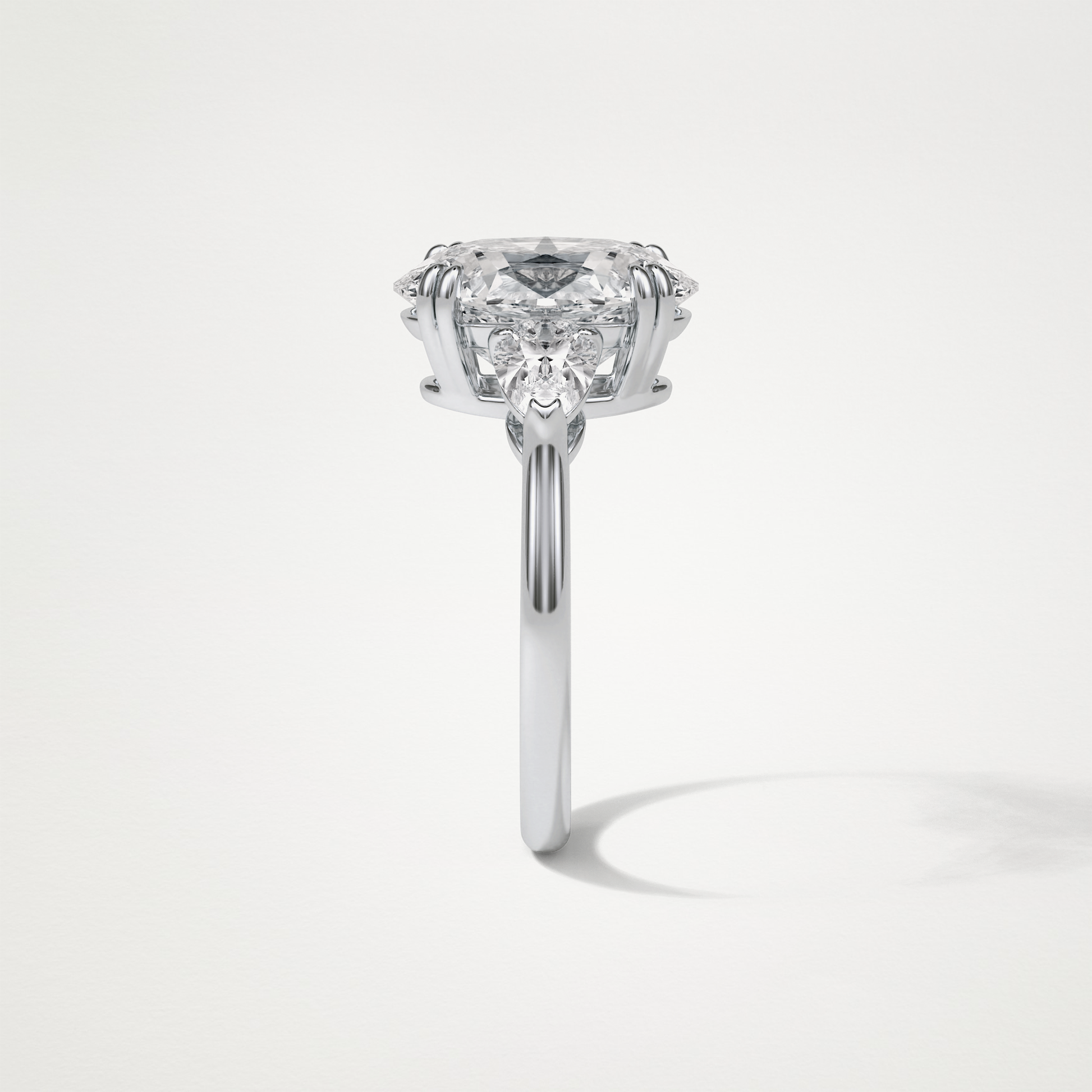 Oval 3 Stone Moissanite Engagement Ring – 3.75 CT Lab-Created Brilliance in 10K/14K/18K Gold