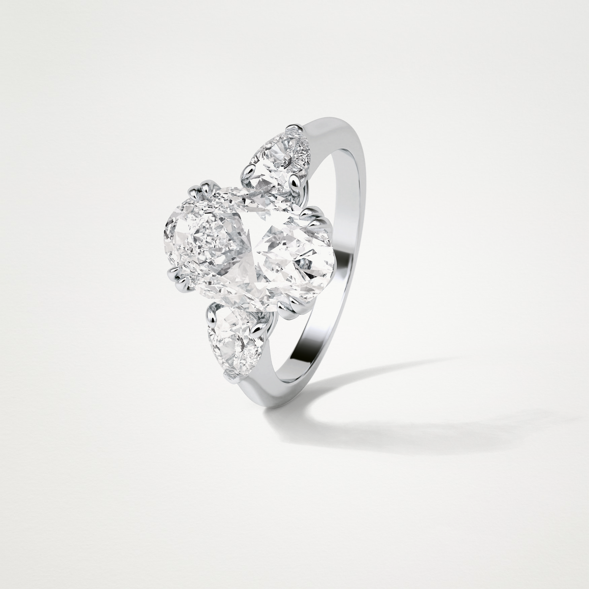 Oval 3 Stone Moissanite Engagement Ring – 3.75 CT Lab-Created Brilliance in 10K/14K/18K Gold
