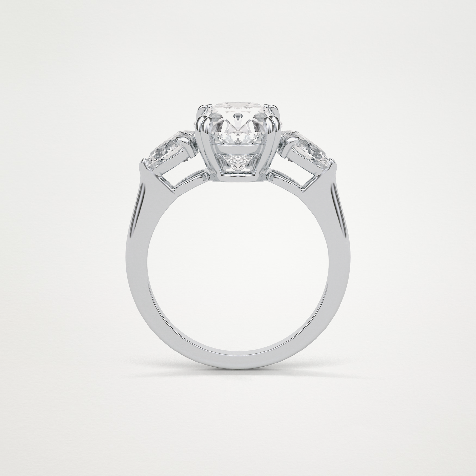 Oval 3 Stone Moissanite Engagement Ring – 3.75 CT Lab-Created Brilliance in 10K/14K/18K Gold
