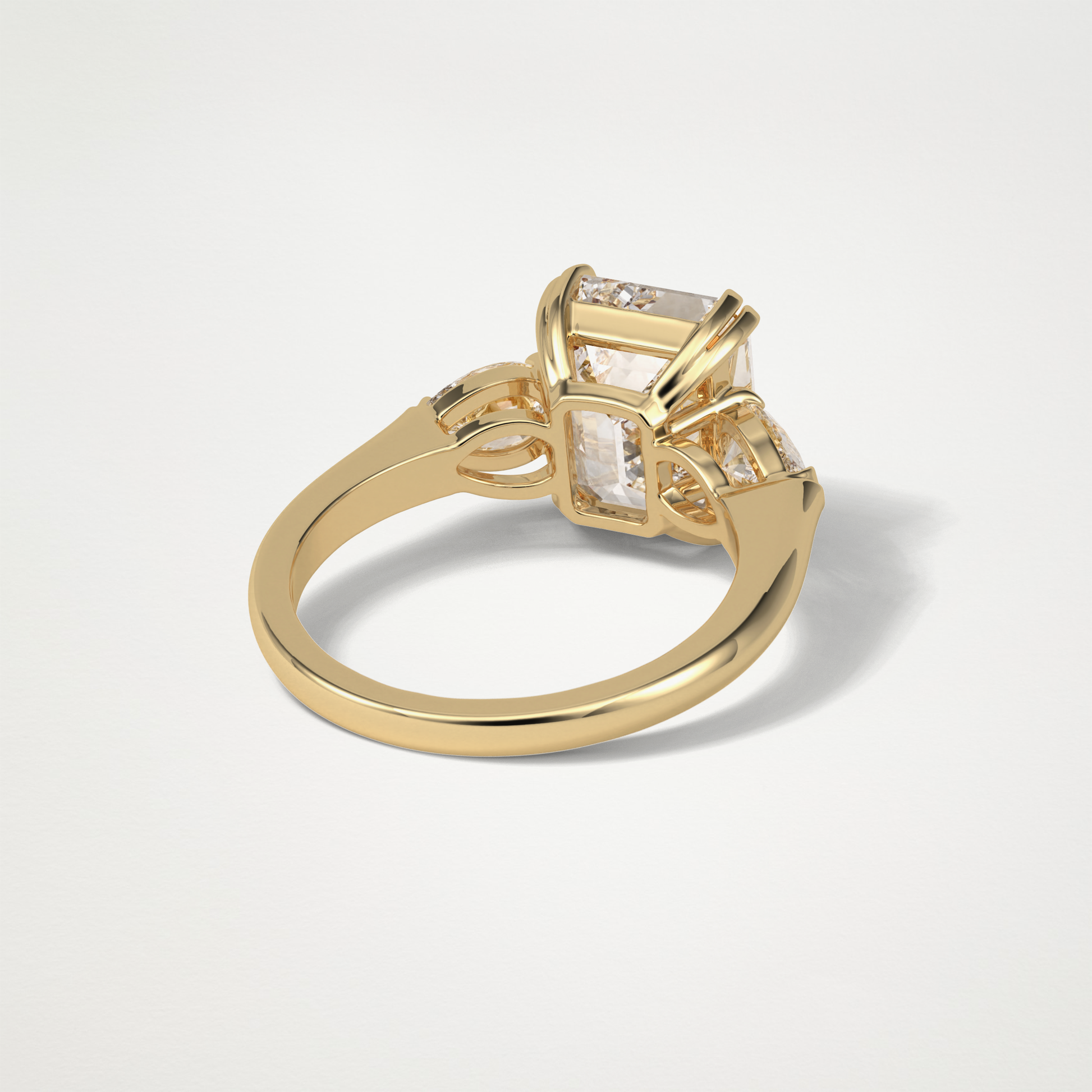 Emerald 3 Stone Moissanite Engagement Ring – 3.24 CT Lab-Created Brilliance in 10K/14K/18K Gold
