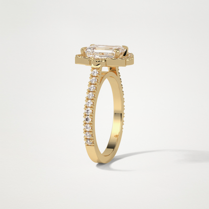 Emerald Cluster & Pave Moissanite Engagement Ring – 1.6 CT Lab-Created Brilliance in 10K/14K/18K Gold