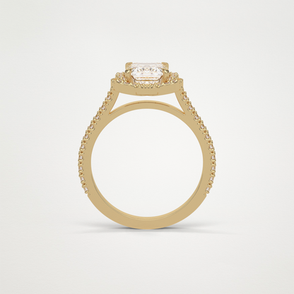 Emerald Cluster & Pave Moissanite Engagement Ring – 1.6 CT Lab-Created Brilliance in 10K/14K/18K Gold