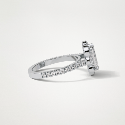 Emerald Cluster & Pave Moissanite Engagement Ring – 1.6 CT Lab-Created Brilliance in 10K/14K/18K Gold