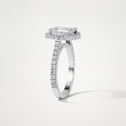 Emerald Cluster & Pave Moissanite Engagement Ring – 1.6 CT Lab-Created Brilliance in 10K/14K/18K Gold