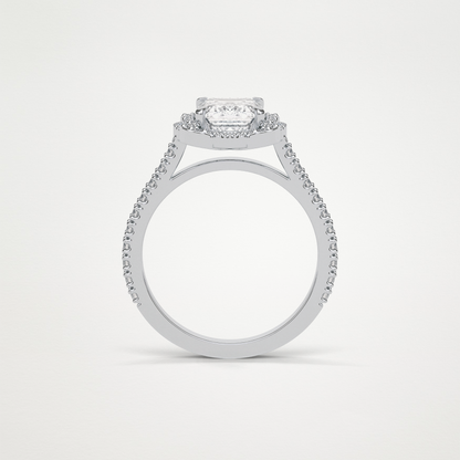 Emerald Cluster & Pave Moissanite Engagement Ring – 1.6 CT Lab-Created Brilliance in 10K/14K/18K Gold