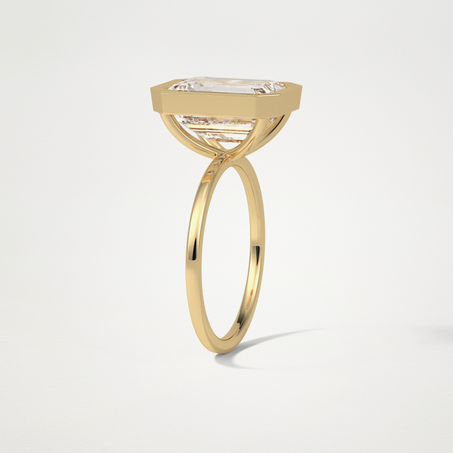 Emerald Solitaire Bezel Engagement Ring – 4.6 CT Lab-Created Brilliance in 10K/14K/18K Gold