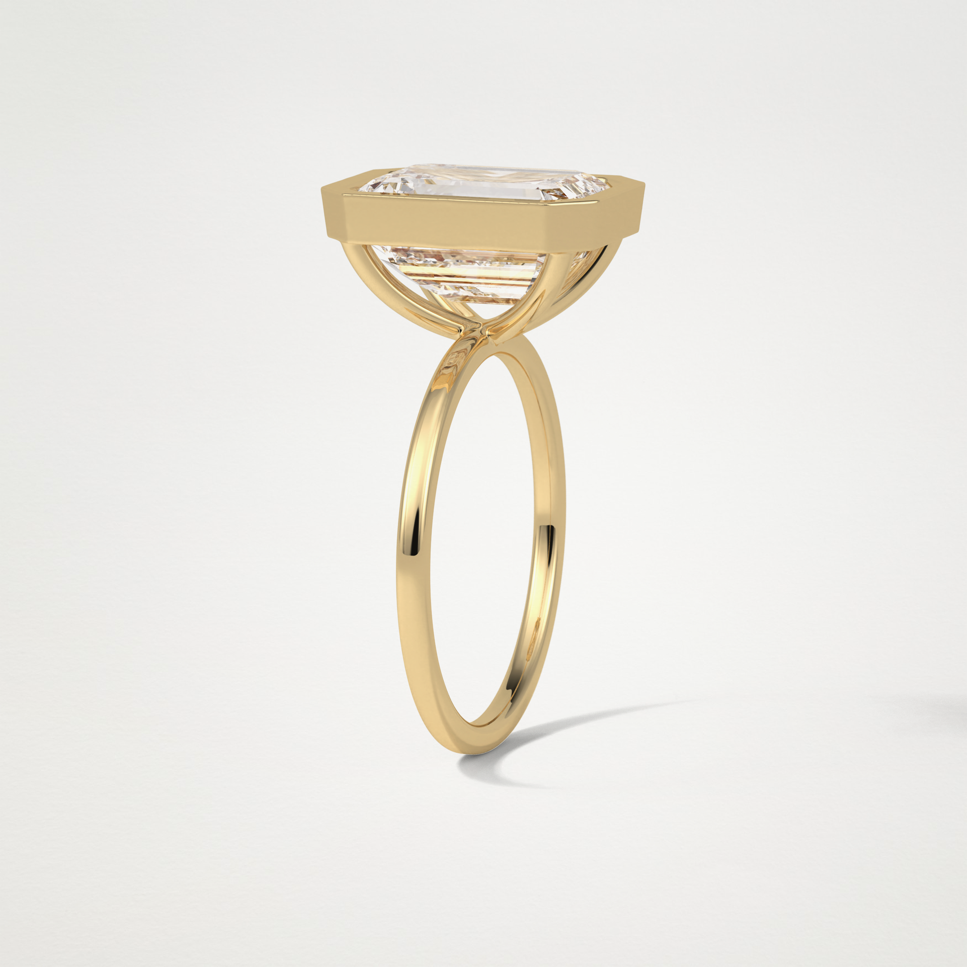 Emerald Solitaire Bezel Engagement Ring – 4.6 CT Lab-Created Brilliance in 10K/14K/18K Gold