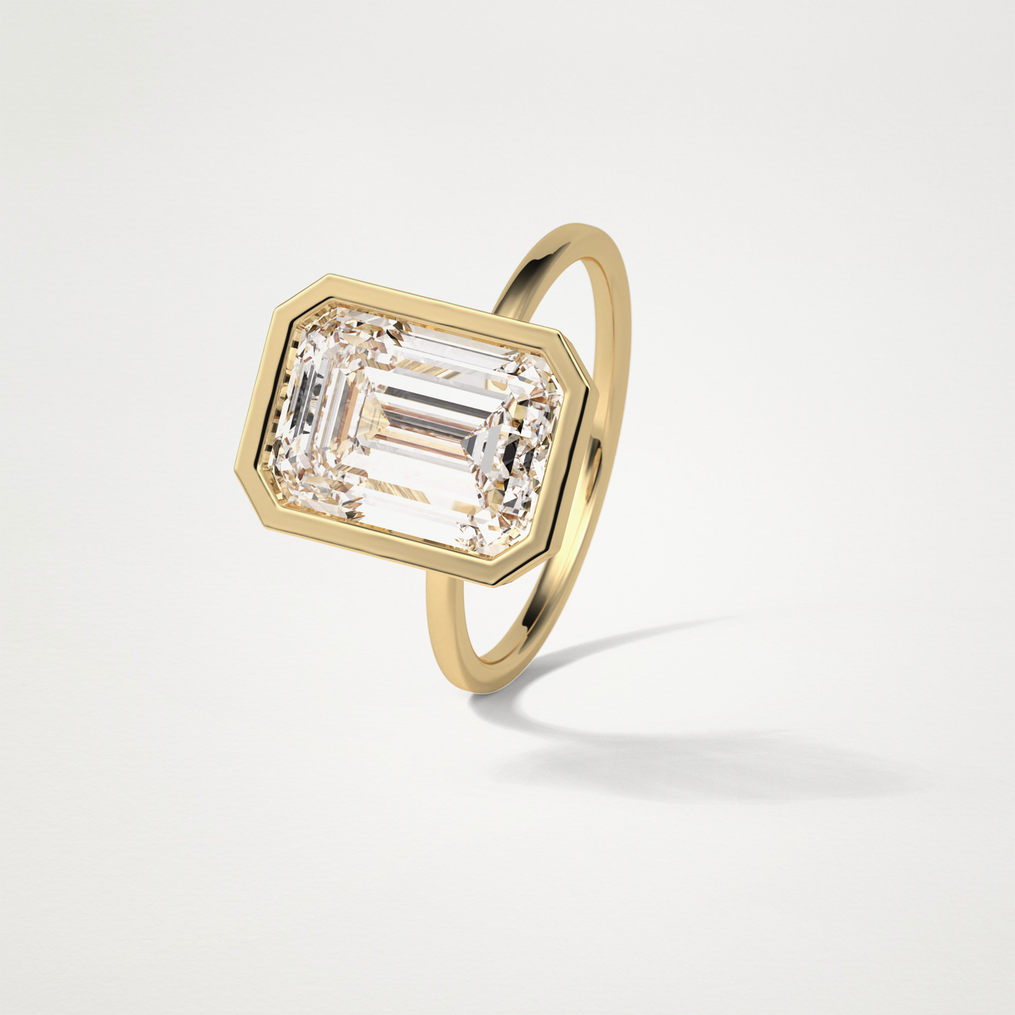 Emerald Solitaire Bezel Engagement Ring – 4.6 CT Lab-Created Brilliance in 10K/14K/18K Gold
