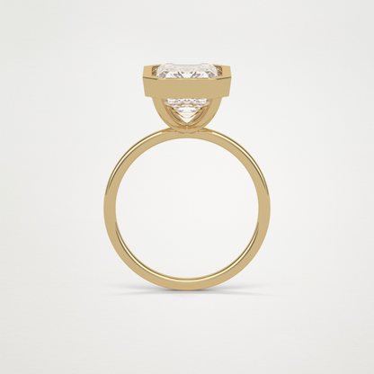Emerald Solitaire Bezel Engagement Ring – 4.6 CT Lab-Created Brilliance in 10K/14K/18K Gold