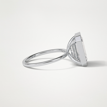Emerald Solitaire Bezel Engagement Ring – 4.6 CT Lab-Created Brilliance in 10K/14K/18K Gold