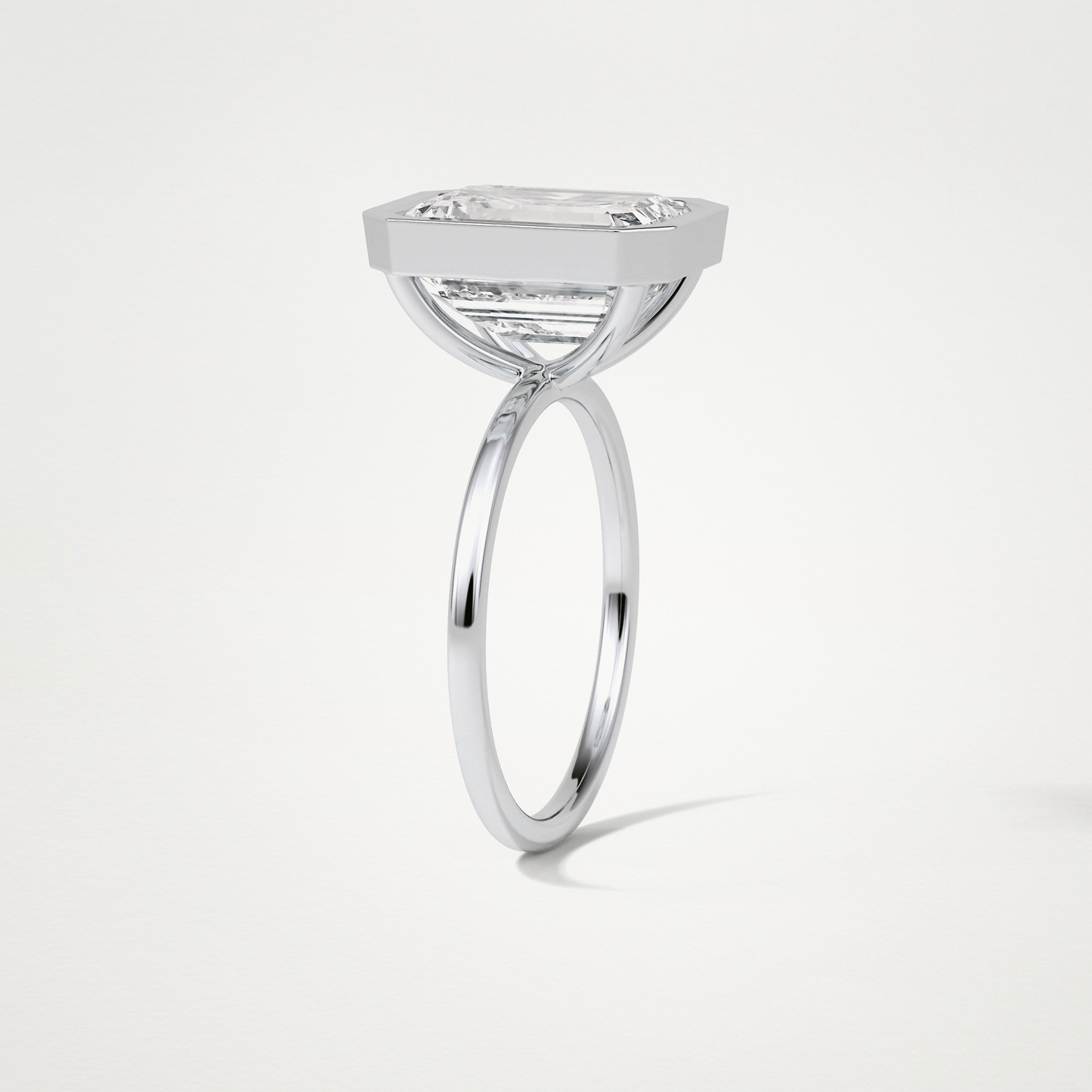 Emerald Solitaire Bezel Engagement Ring – 4.6 CT Lab-Created Brilliance in 10K/14K/18K Gold