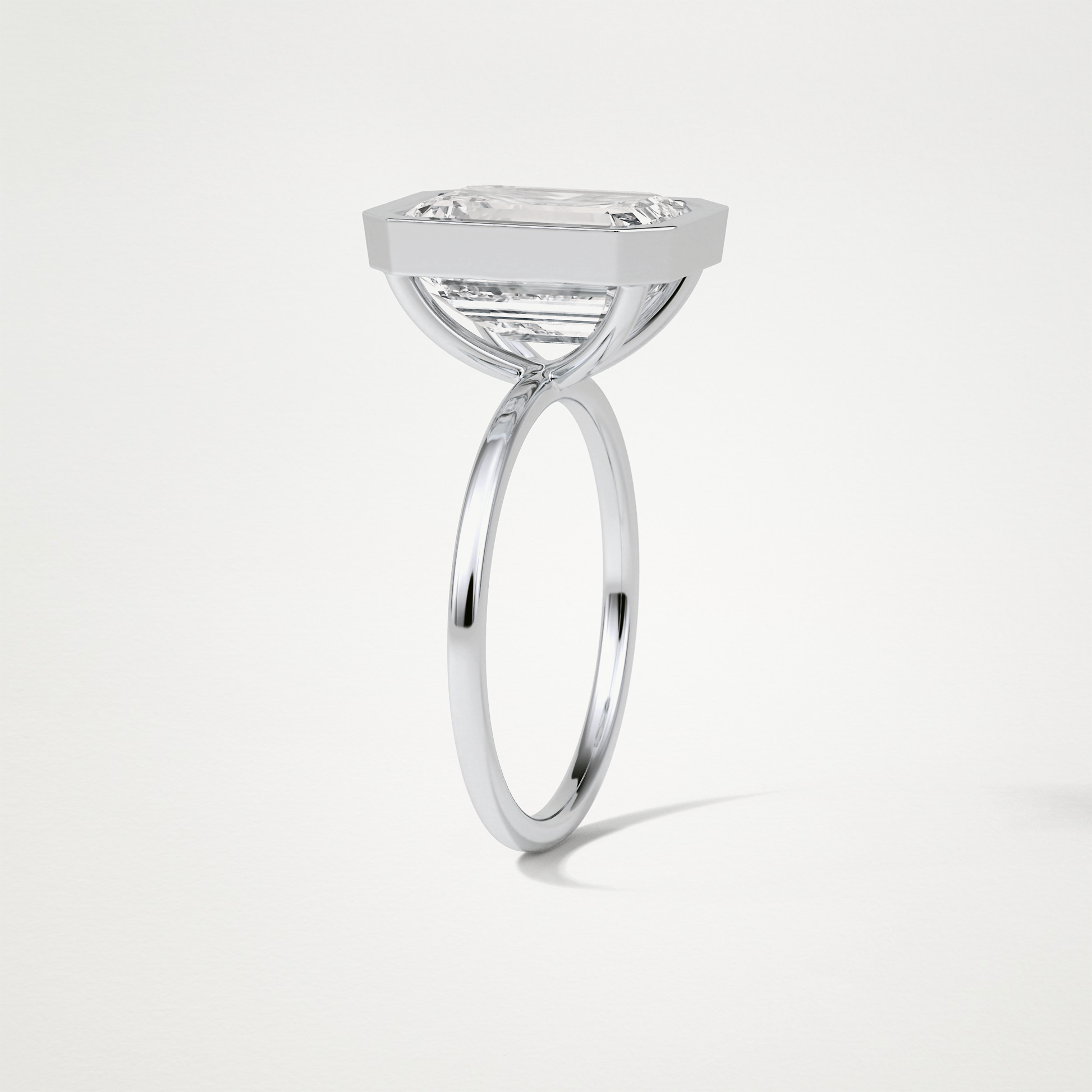 Emerald Solitaire Bezel Engagement Ring – 4.6 CT Lab-Created Brilliance in 10K/14K/18K Gold