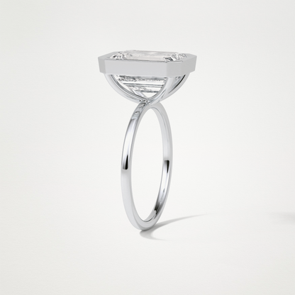 Emerald Solitaire Bezel Engagement Ring – 4.6 CT Lab-Created Brilliance in 10K/14K/18K Gold