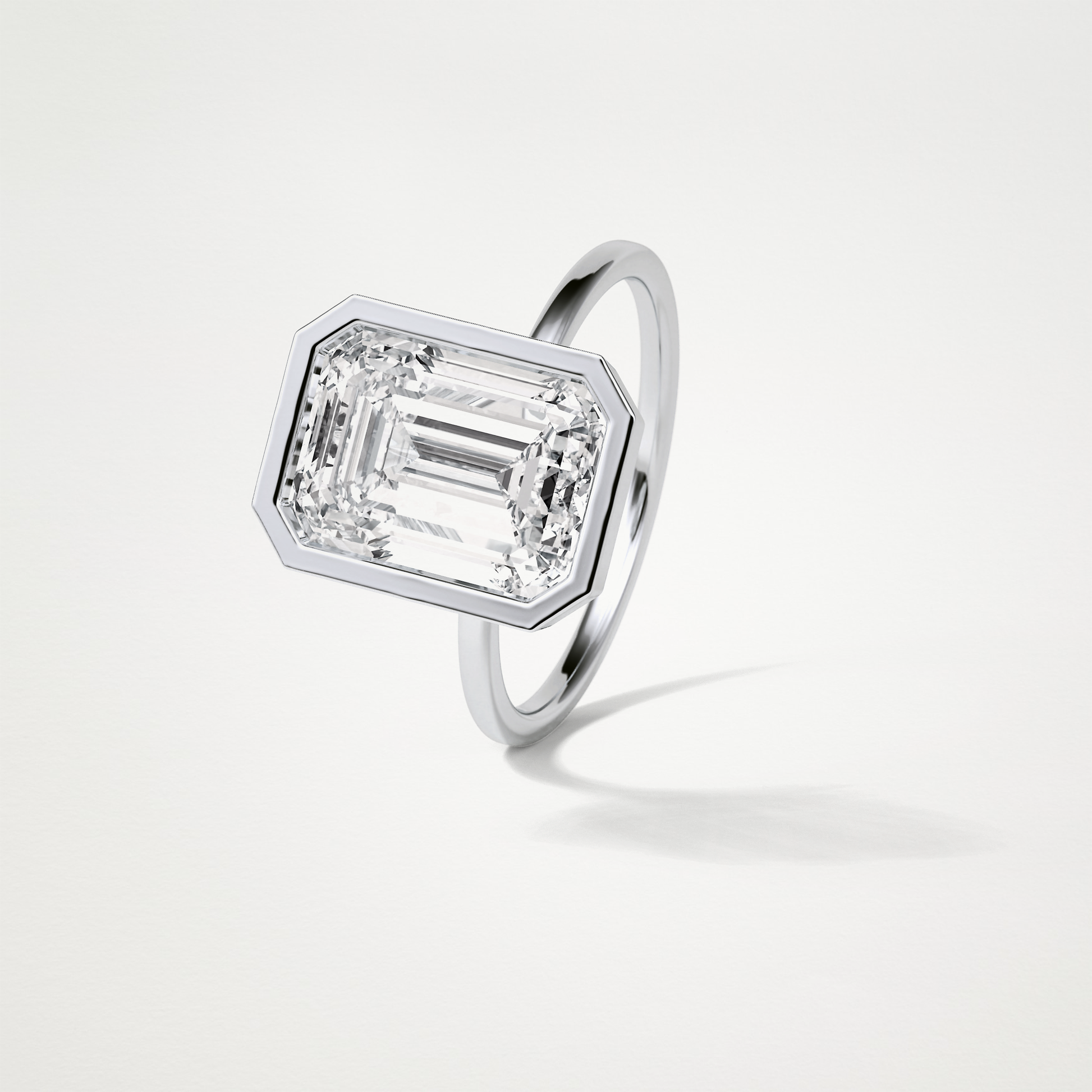 Emerald Solitaire Bezel Engagement Ring – 4.6 CT Lab-Created Brilliance in 10K/14K/18K Gold