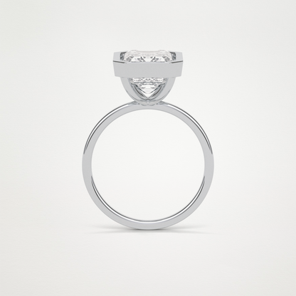 Emerald Solitaire Bezel Engagement Ring – 4.6 CT Lab-Created Brilliance in 10K/14K/18K Gold