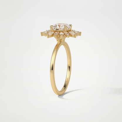 Cushion Cluster Engagement Ring – 1.21 CT Lab-Created Brilliance in 10K/14K/18K Gold