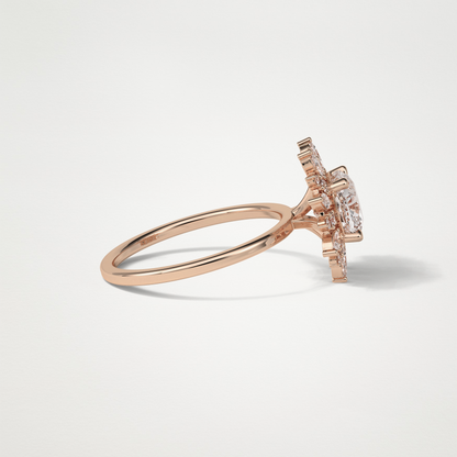 Cushion Cluster Engagement Ring – 1.21 CT Lab-Created Brilliance in 10K/14K/18K Gold