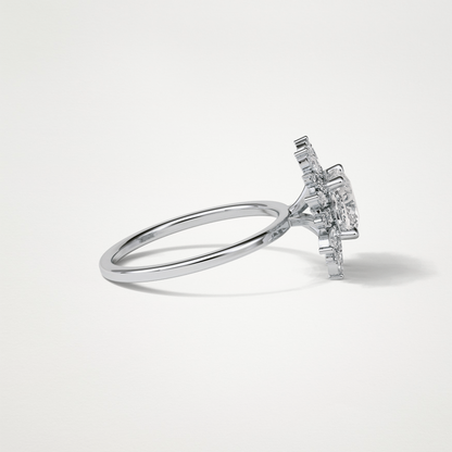 Cushion Cluster Engagement Ring – 1.21 CT Lab-Created Brilliance in 10K/14K/18K Gold