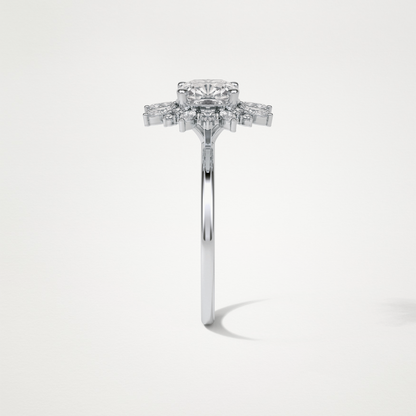 Cushion Cluster Engagement Ring – 1.21 CT Lab-Created Brilliance in 10K/14K/18K Gold