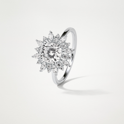 Cushion Cluster Engagement Ring – 1.21 CT Lab-Created Brilliance in 10K/14K/18K Gold