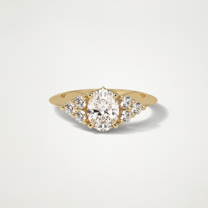 Oval Cluster Engagement Ring – 1.33 CT Lab-Created Brilliance in 10K/14K/18K Gold