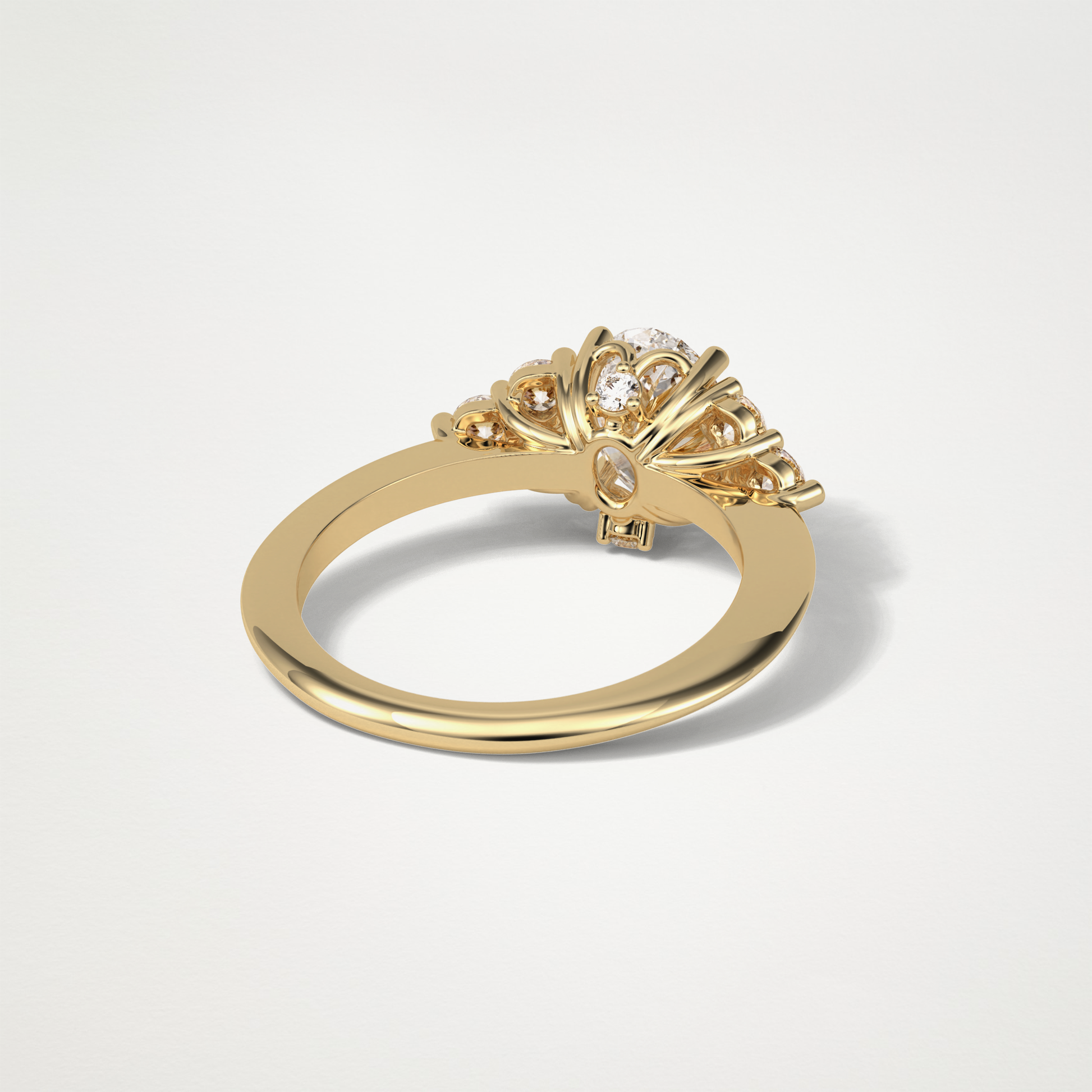 Oval Cluster Engagement Ring – 1.33 CT Lab-Created Brilliance in 10K/14K/18K Gold
