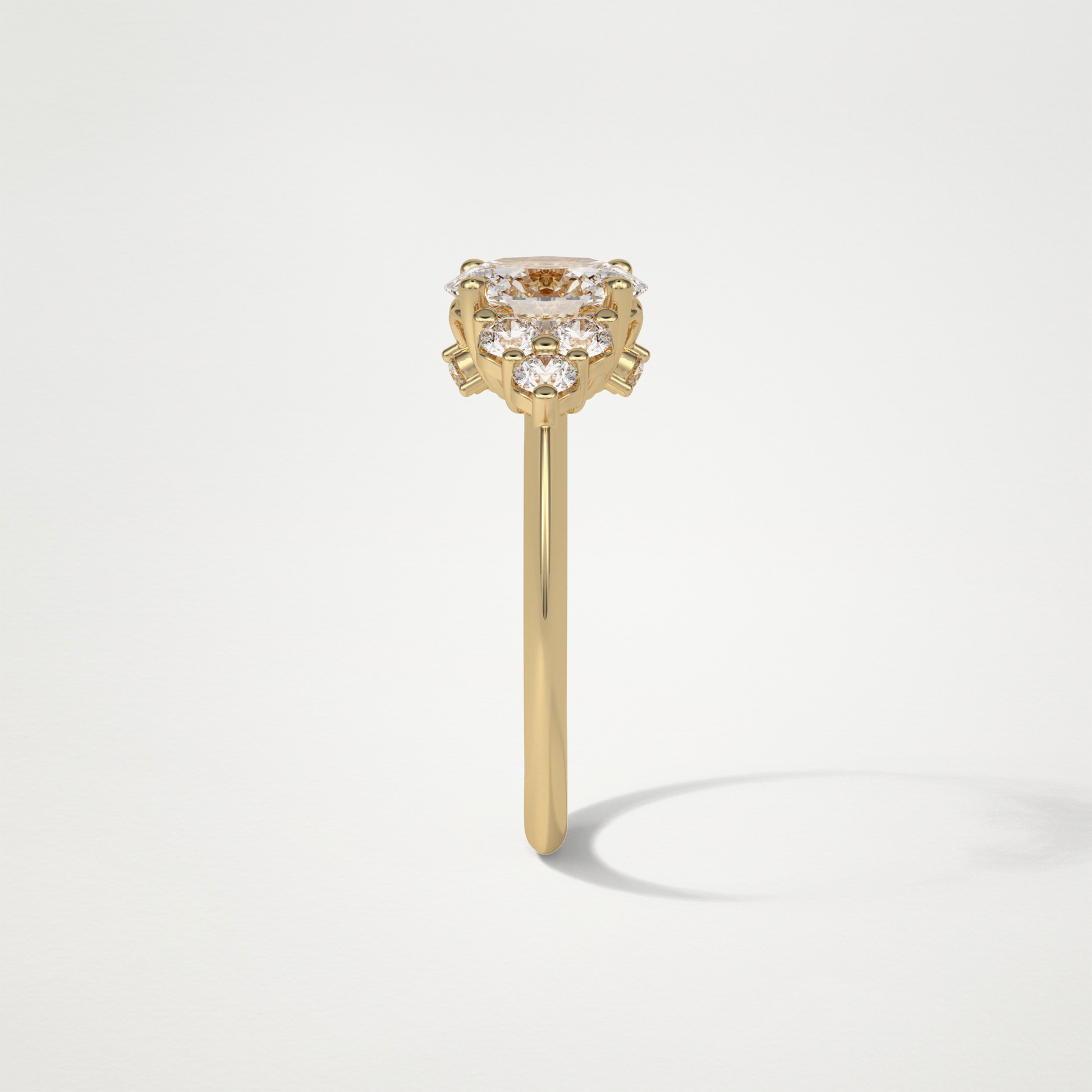 Oval Cluster Engagement Ring – 1.33 CT Lab-Created Brilliance in 10K/14K/18K Gold