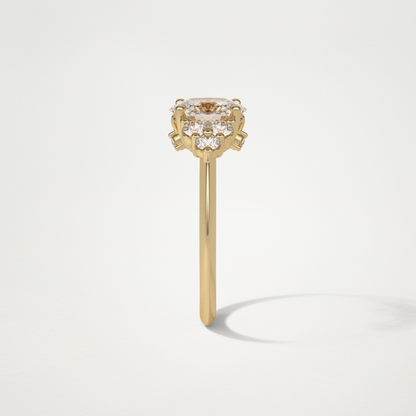 Oval Cluster Engagement Ring – 1.33 CT Lab-Created Brilliance in 10K/14K/18K Gold